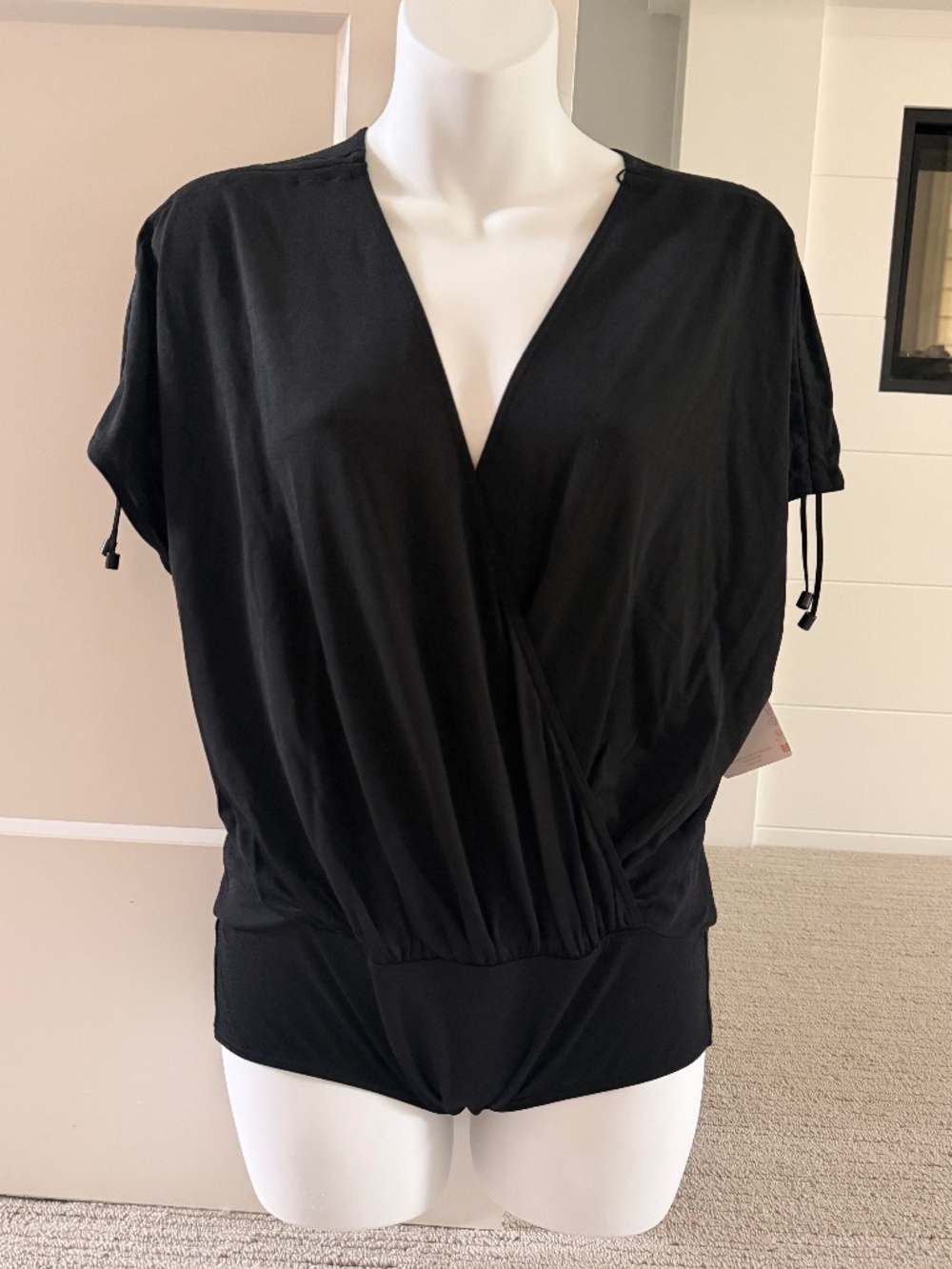 WOLFORD Luxe Black Convertible Wrap Bodysuit Sz M NWT $400!!